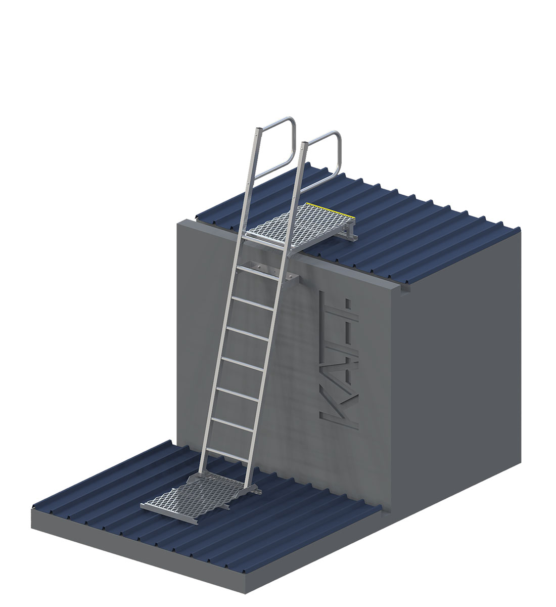 Mini Access Ladder with Angled Handrails