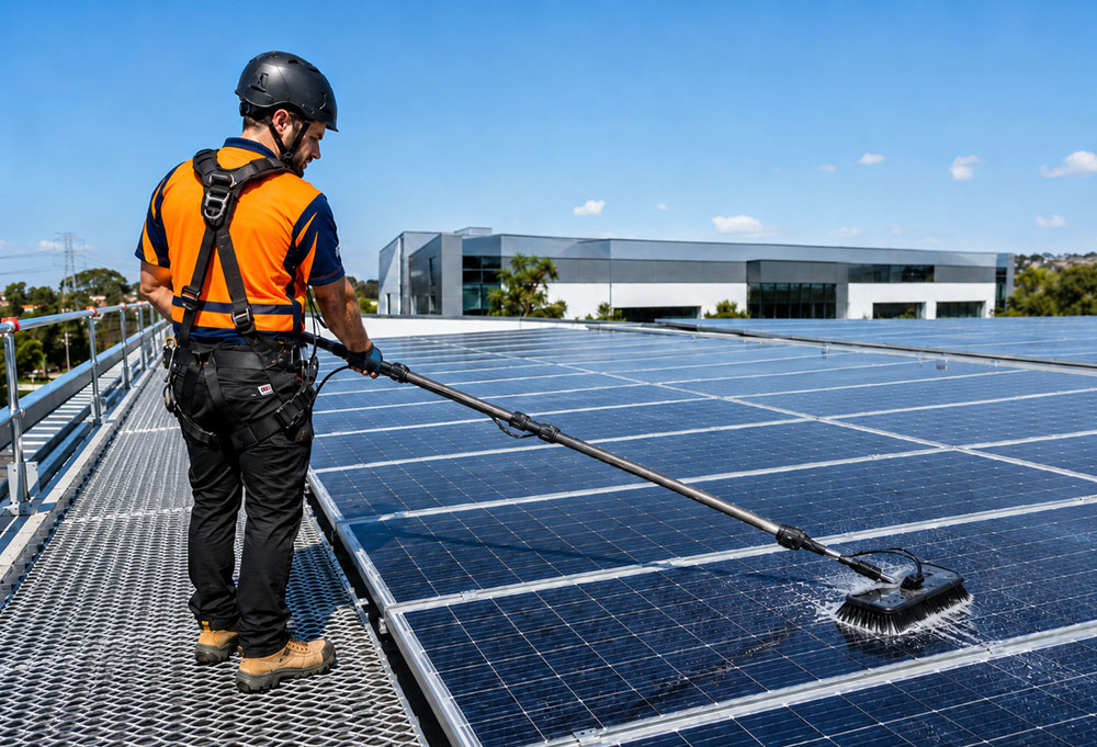 Solar panel cleaning