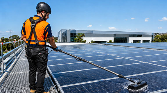Solar panel cleaning services